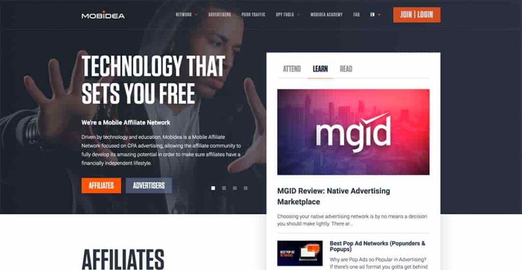 Mobidea-Homepage