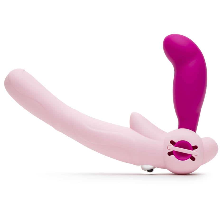 the-lovehoney-double-delight-adjustable-vibrating-strapless-strap-on-dildo